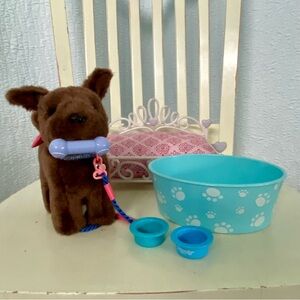 American Girl Chocolate Chip Brown Dog Princess dog bed Bath tub & Accessories